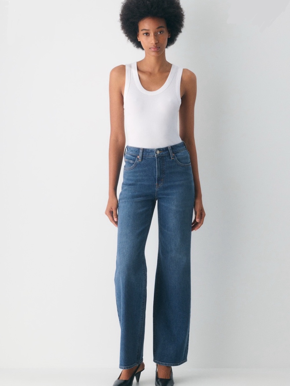 Denim Forum The 90’s Snatched Hi-Rise Wide Jean